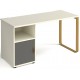 Cairo Straight Desk with Brass Leg and Integrated Cupboard